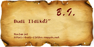 Budi Ildikó névjegykártya